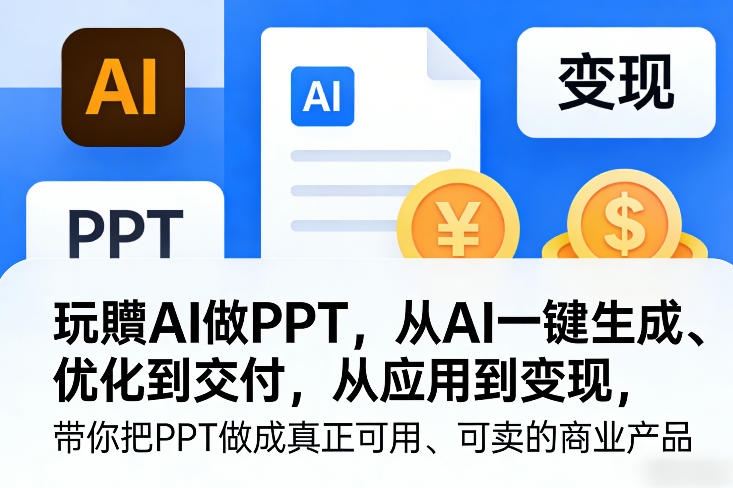 玩賺AI做PPT，从AI一键生成、优化到交付，从应用到变现，带你把PPT做成真正可用、可卖的商业产品（更新0401）-西蒙学社