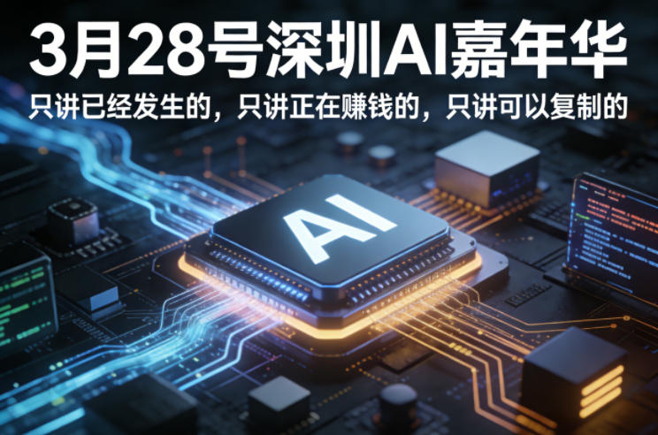 3月28号深圳AI嘉年华，只讲已经发生的，只讲正在賺钱的，只讲可以复制的-西蒙学社