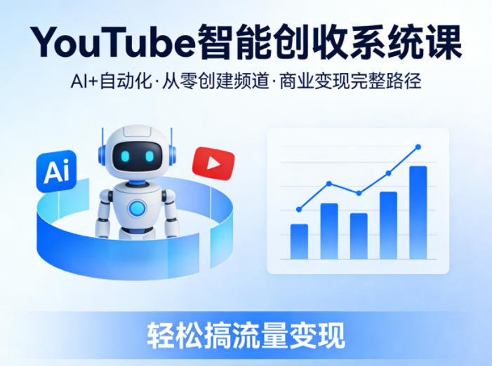 YouTube智能创收系统课，AI+自动化，从零创建YouTube频道并实现商业变现的完整路径，轻松搞流量变现-西蒙学社