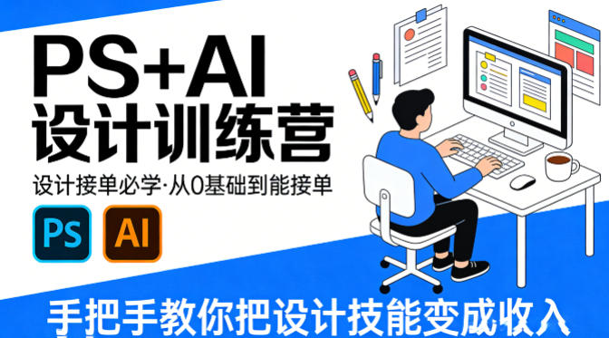 设计接单必学，PS+AI设计训练营，从0基础到能接单，手把手教你把设计技能变成收入-西蒙学社