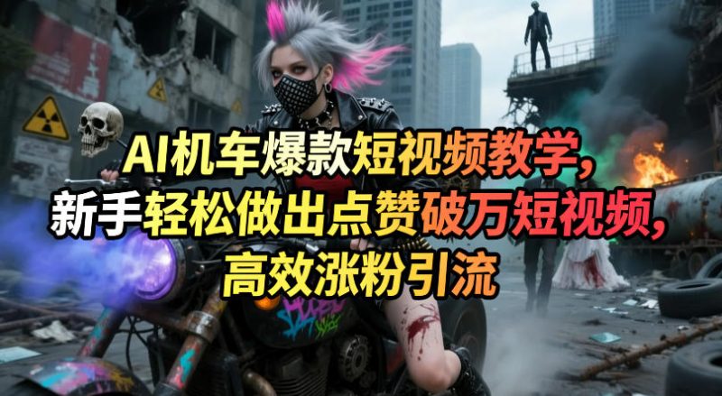 AI机车爆款短视频教学，新手轻松做出点赞破万短视频，高效涨粉引流-西蒙学社