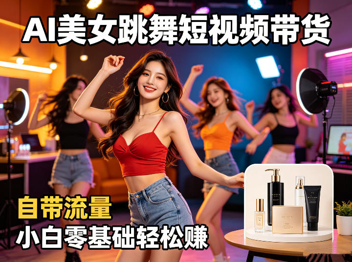 AI美女跳舞短视频带货：自带流量，小白零基础轻松賺，详细拆解-西蒙学社