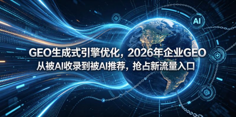 GEO生成式引擎优化，2026年企业GEO从被AI收录到被AI推荐，抢占新流量入口-西蒙学社