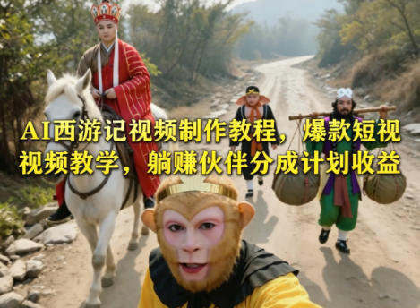 AI西游记视频制作教程,爆款短视频教学,躺賺伙伴分成计划收益-西蒙学社