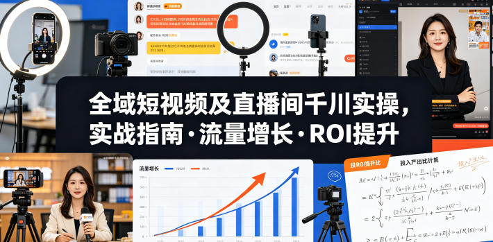 全域短视频及直播间千川实操，实战指南·流量增长·ROI提升-西蒙学社