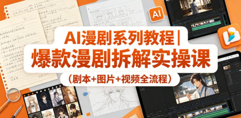 AI漫剧系列教程|爆款漫剧拆解实操课(剧本+图片+视频全流程)-西蒙学社