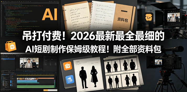 吊打付费！2026最新最全最细的AI短剧制作保姆级教程！附全部资料包-西蒙学社