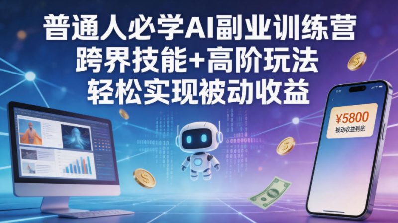 普通人必学AI副业训练营跨界技能+高阶玩法轻松实现被动收益-西蒙学社