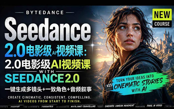 字节跳动的Seedance 2.0 AI电影视频生成制作教程,一键生成多镜头+一致角色+音频叙事-中英字幕-西蒙学社