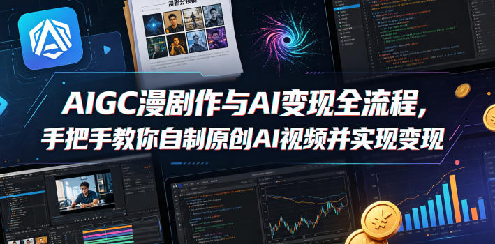 AIGC漫剧创作与AI变现全流程，手把手教你自制原创AI视频并实现变现-西蒙学社