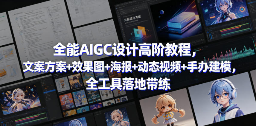 全能AIGC设计高阶教程，文案方案+效果图+海报+动态视频+手办建模，全工具落地带练-西蒙学社