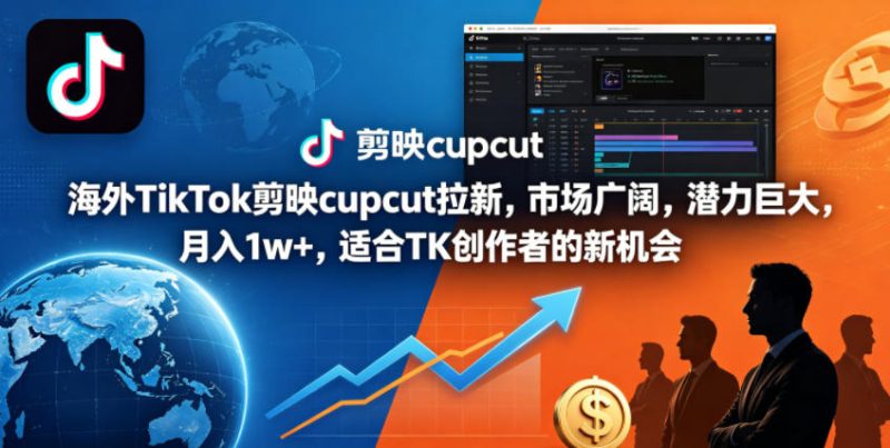 海外TikTok剪映cupcut拉新,市场广阔,潜力巨大,月入1w+,适合TK创作者的新机会-西蒙学社