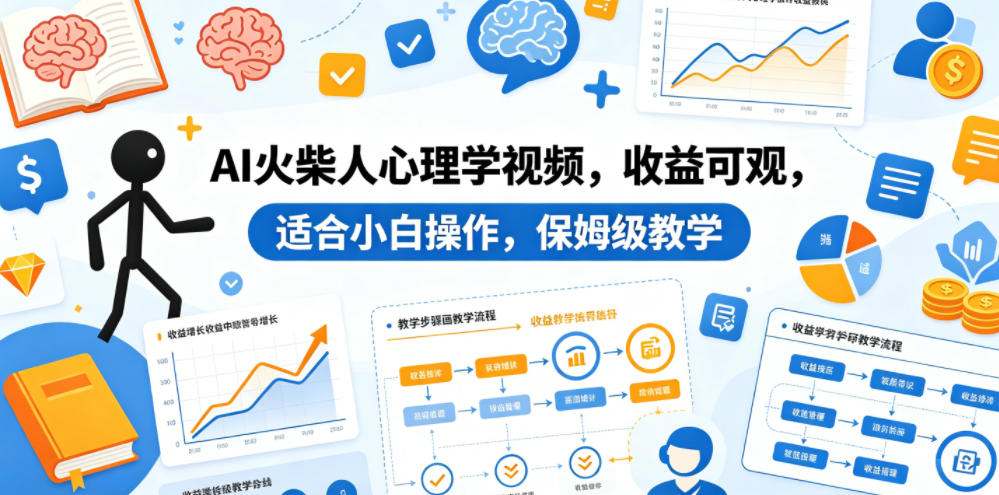 AI火柴人心理学视频，收益可观，适合小白操作，保姆级教学-西蒙学社