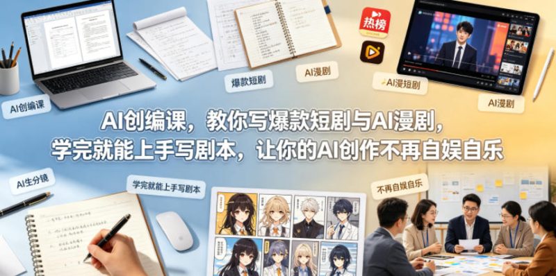 AI创编课,教你写爆款短剧与AI漫剧,学完就能上手写剧本,让你的AI创作不再自娱自乐-西蒙学社