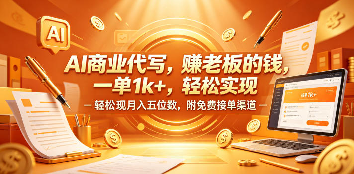 AI商业代写，賺老板的钱，一单1k+，轻松实现月入五位数，附免费接单渠道【揭秘】-西蒙学社