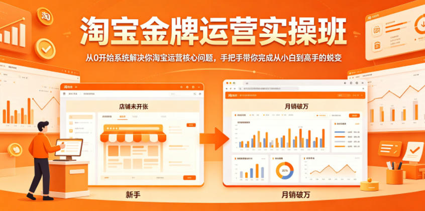 淘宝金牌运营实操班，从0开始系统解决你淘宝运营核心问题，手把手带你完成从小白到高手的蜕变-西蒙学社