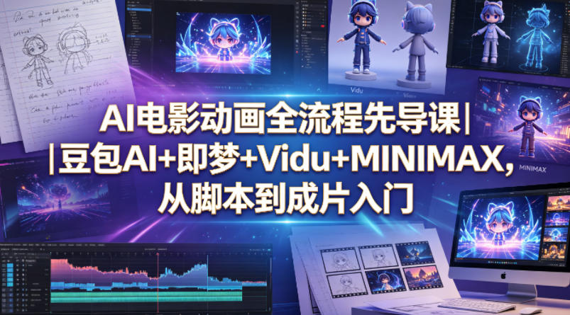 AI电影动画全流程先导课｜豆包AI+即梦+Vidu+MINIMAX，从脚本到成片入门-西蒙学社