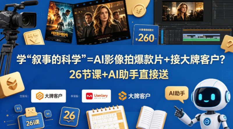 学《叙事的科学》=AI影像拍爆款片+接大牌客户？26节课+AI助手直接送【原创双语字幕】-西蒙学社