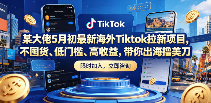 某大佬5月初最新海外Tiktok拉新项目，不囤货、低门槛、高收益，带你出海撸美刀-西蒙学社