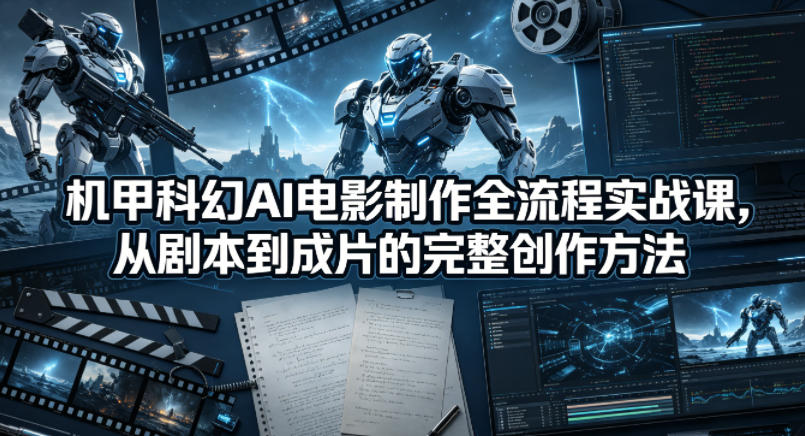 机甲科幻AI电影制作全流程实战课，从剧本到成片的完整创作方法-西蒙学社