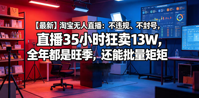 【最新】淘宝无人直播:不违规、不封号,直播35小时狂卖13W,全年都是旺季,还能批量矩阵操作【揭秘】-西蒙学社