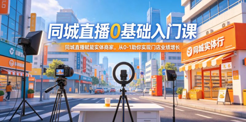 同城直播0基础入门课,同城直播赋能实体商家,从0-1助你实现门店业绩增长-西蒙学社