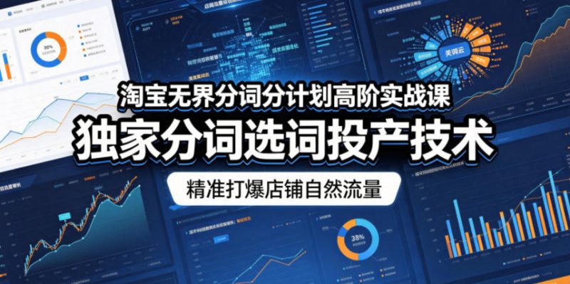 淘宝无界分词分计划高阶实战课，独家分词选词投产技术，精准打爆店铺自然流量-西蒙学社