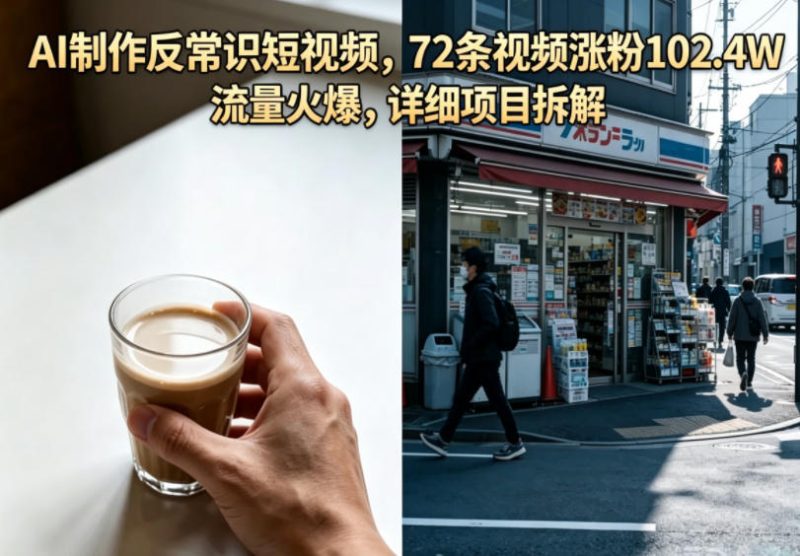 AI制作反常识短视频,72条视频涨粉102.4W,流量火爆,详细项目拆解-西蒙学社
