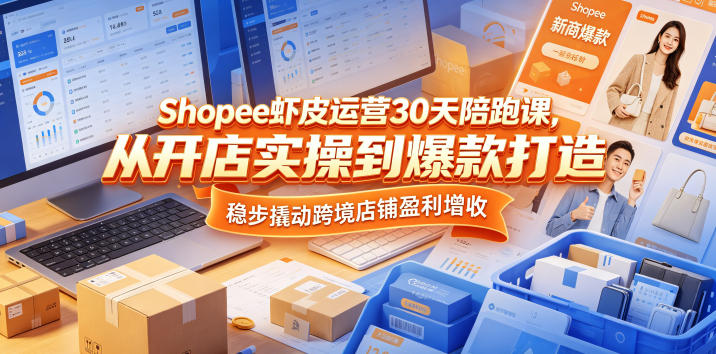 Shopee虾皮运营30天陪跑课,从开店实操到爆款打造,稳步撬动跨境店铺盈利增收-西蒙学社
