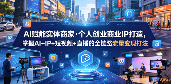 AI赋能实体商家·个人创业商业IP打造,掌握AI+IP+短视频+直播的全链路流量变现打法-西蒙学社