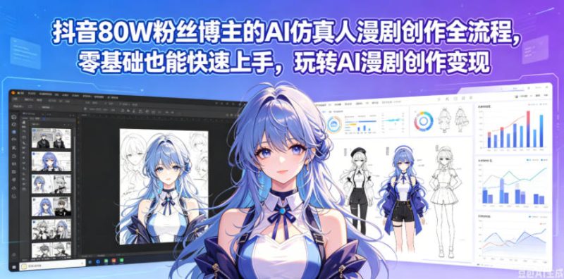 抖音80W粉丝博主的AI仿真人漫剧创作全流程,零基础也能快速上手,玩转AI漫剧创作变现-西蒙学社