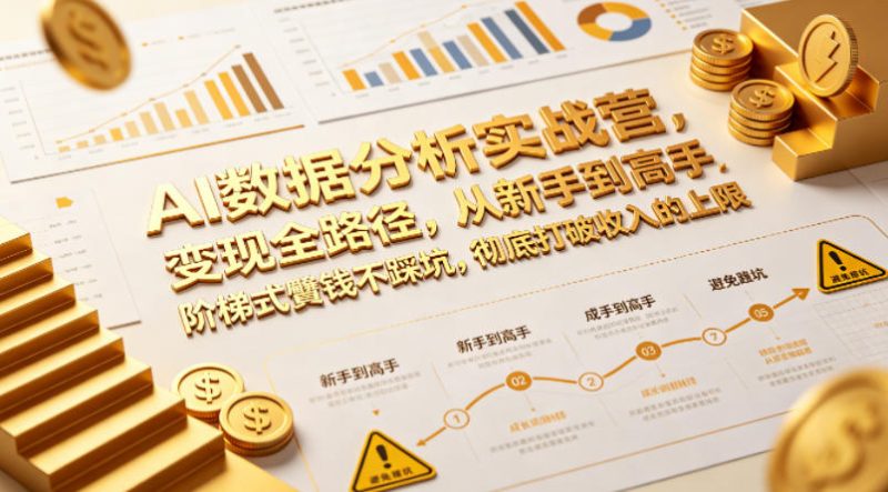 AI数据分析实战营，变现全路径，从新手到高手，阶梯式賺钱不踩坑，彻底打破收入的上限-西蒙学社