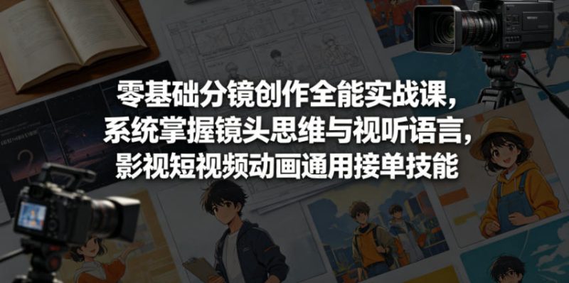 零基础分镜创作全能实战课,系统掌握镜头思维与视听语言,影视短视频动画通用接单技能-西蒙学社