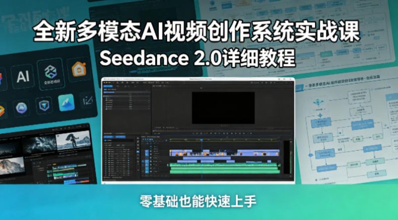 全新多模态AI视频创作系统实战课，Seedance 2.0详细教程，零基础也能快速上手-西蒙学社