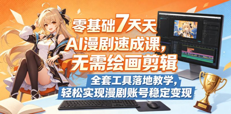 零基础7天AI漫剧速成课，无需绘画剪辑，全套工具落地教学，轻松实现漫剧账号稳定变现-西蒙学社