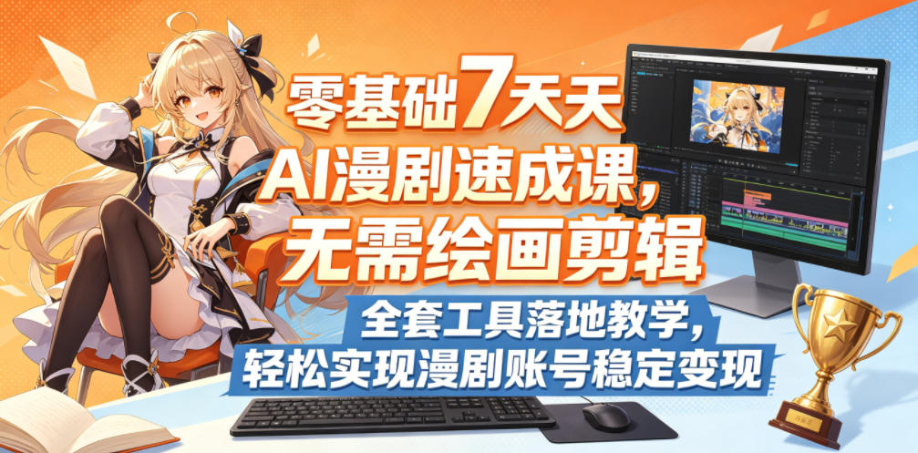 零基础7天AI漫剧速成课，无需绘画剪辑，全套工具落地教学，轻松实现漫剧账号稳定变现-西蒙学社