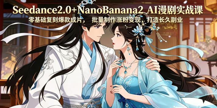 Seedance2.0+NanoBanana2 AI漫剧实战课,零基础复刻爆款成片涨粉变现,打造长久副业收益-西蒙学社