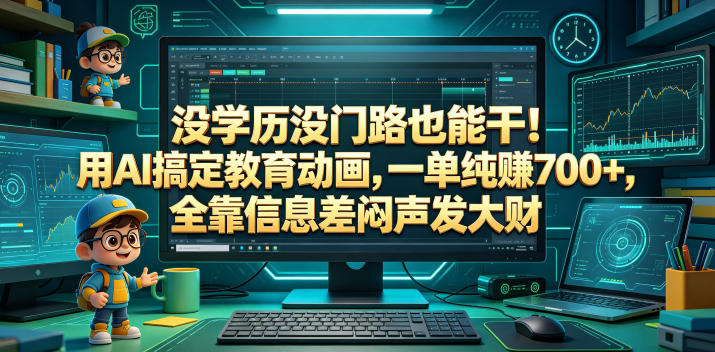 没学历没门路也能干!用AI搞定教育动画,一单纯賺700+,全靠信息差闷声发大财【揭秘】-西蒙学社