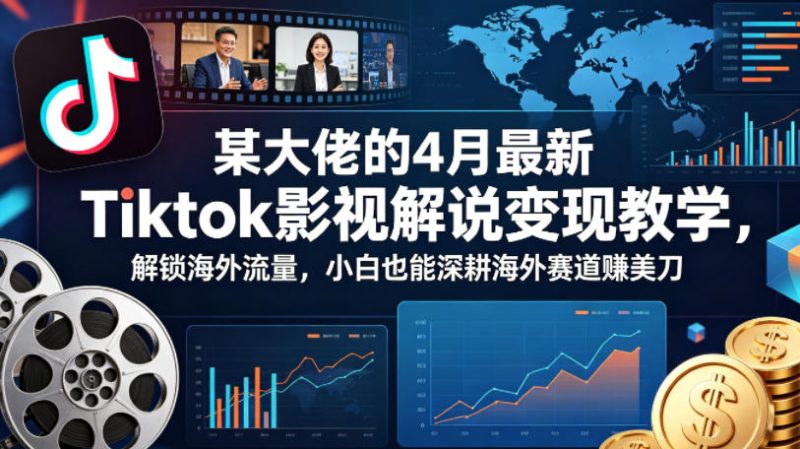 某大佬的4月最新Tiktok影视解说变现教学，解锁海外流量，小白也能深耕海外赛道賺美刀（更新）-西蒙学社