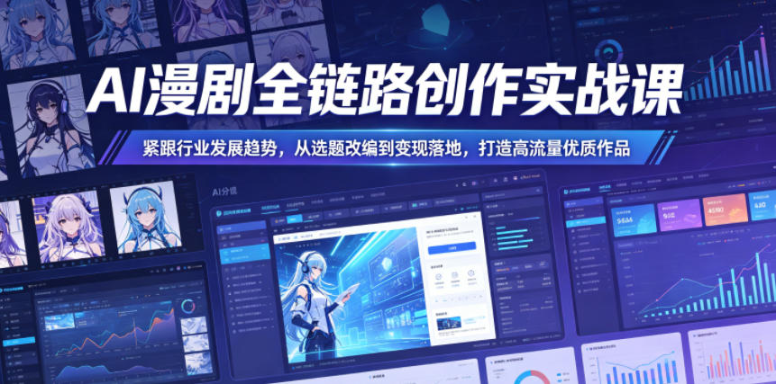 AI漫剧全链路创作实战课，紧跟行业发展趋势，从选题改编到变现落地，打造高流量优质作品-西蒙学社