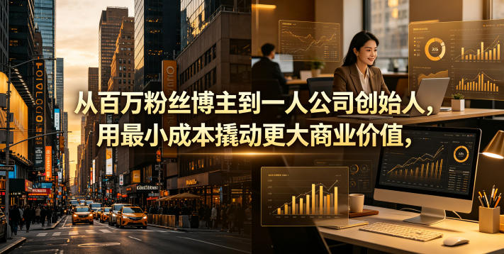 从百万粉丝博主到一人公司创始人，用最小成本撬动更大商业价值-西蒙学社