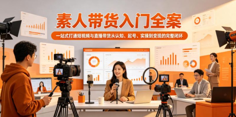 素人带货入门全案，一站式打通短视频与直播带货从认知、起号、实操到变现的完整闭环-西蒙学社