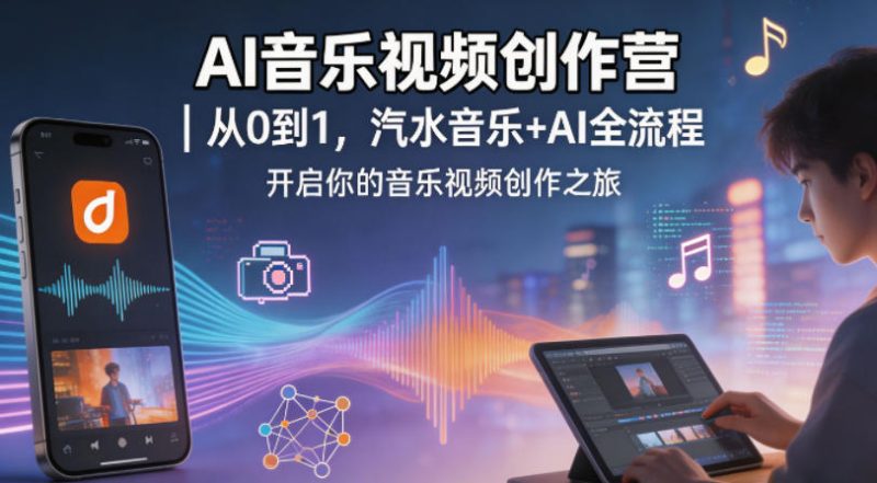 AI音乐视频创作营｜从0到1，汽水音乐+AI全流程，开启你的音乐视频创作之旅-西蒙学社