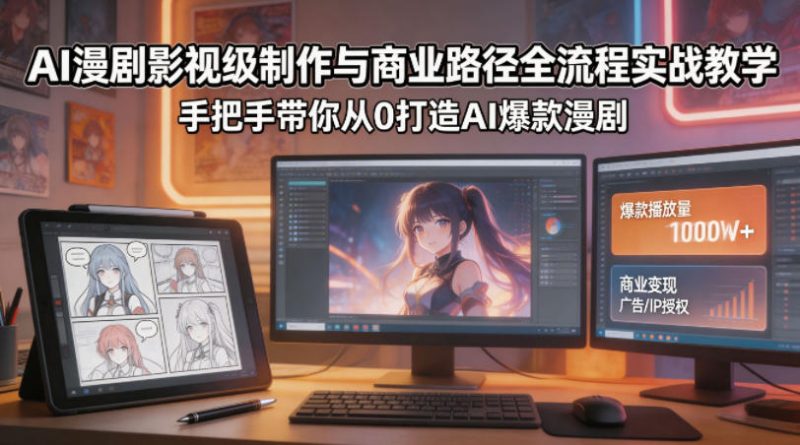 AI漫剧影视级制作与商业路径全流程实战教学，手带你从0打造AI爆款漫剧-西蒙学社