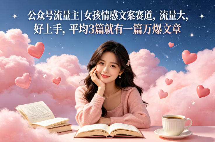 公众号流量主女孩情感文案赛道，流量大，好上手，平均3篇就有一篇万爆文章-西蒙学社
