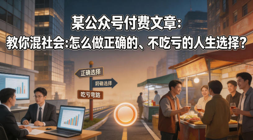 某公众号付费文章：教你混社会：怎么做正确的、不吃亏的人生选择？-西蒙学社