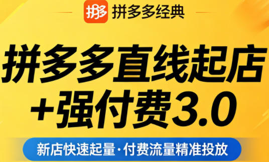 拼多多直线起店+强付费3.0，教你稳定起店、高效控投产、破解流量瓶颈（更新4月）-西蒙学社