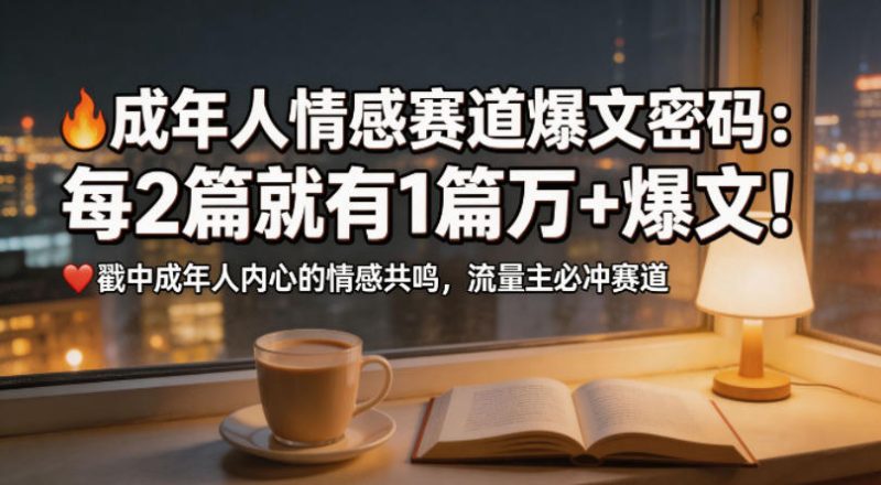 公众号流量主成年人情感心理赛道,流量最大,受众最广的主流赛道之一,平均每2篇就有1篇万爆文章-西蒙学社
