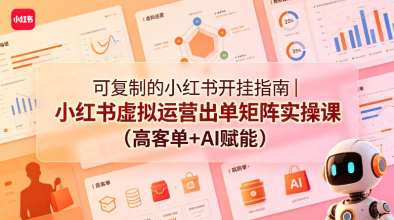 可复制的小红书开挂指南｜小红书虚拟运营出单矩阵实操课（高客单+AI赋能）-西蒙学社
