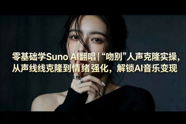 零基础学Suno AI翻唱｜《吻别》人声克隆实操，从声线克隆到情绪强化，解锁AI音乐变现-西蒙学社